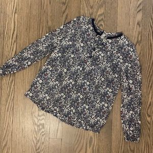 Floral Long Sleeve Blouse Buttons Girls Size 8